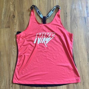 NIKE TRAINING BLACK&CORAL TANK TOP